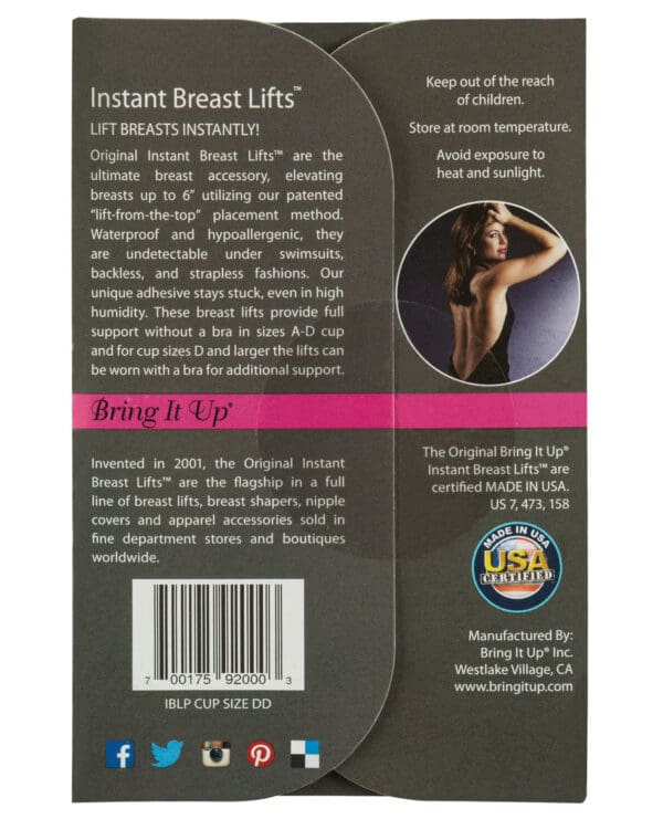 Bring it Up Plus Size Breast Lifts - DD Cup & Larger Pack of 3 - Image 2