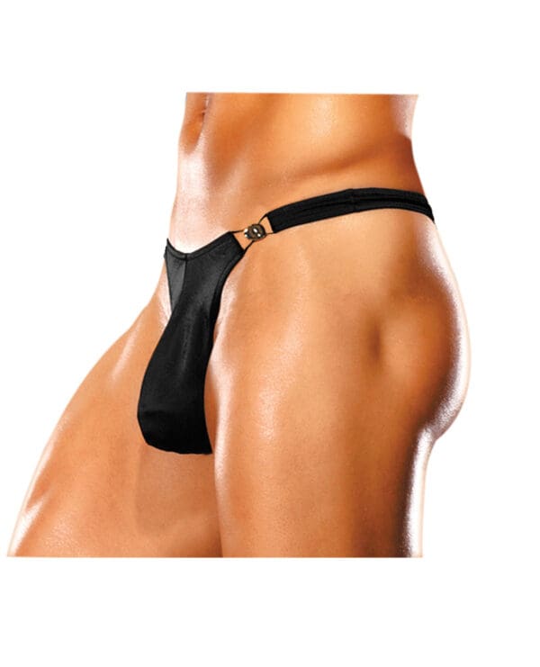 Male Power Bong Clip Thong Black S/M - Image 2