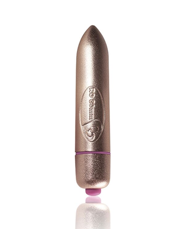 Rocks Off Precious Golden Passion Colored RO-80 mm Bullet - 7 Speed Gold - Image 2