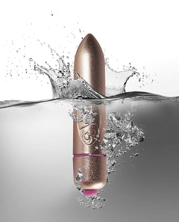 Rocks Off Precious Golden Passion Colored RO-80 mm Bullet - 7 Speed Gold - Image 4