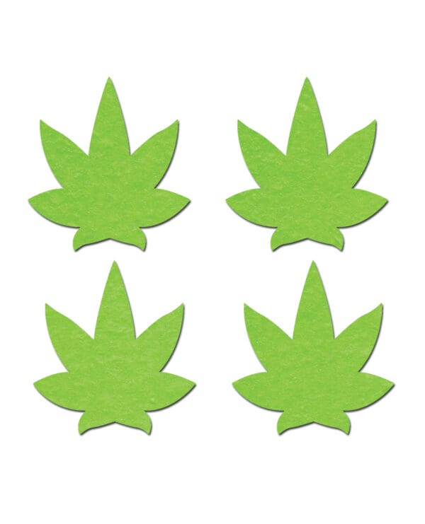 Pastease Premium Petites Leaf - Glow in the Dark Green O/S Pack of 2 Pair - Image 2
