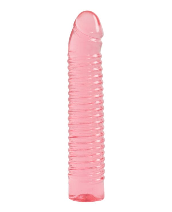 Vivid 7" Pink Ribbed Jelly w/Penis Head - Sunrise - Image 2
