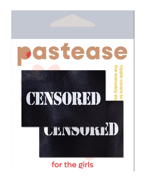 Pastease Premium Censored Pastie - Black/White O/S