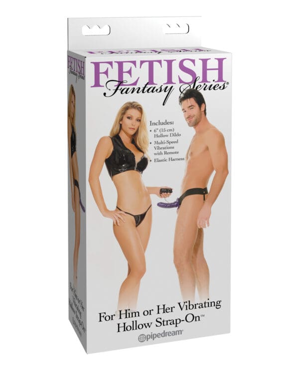 Fetish Fantasy Series for Him or Her Vibrating Hollow Strap-On - Purple