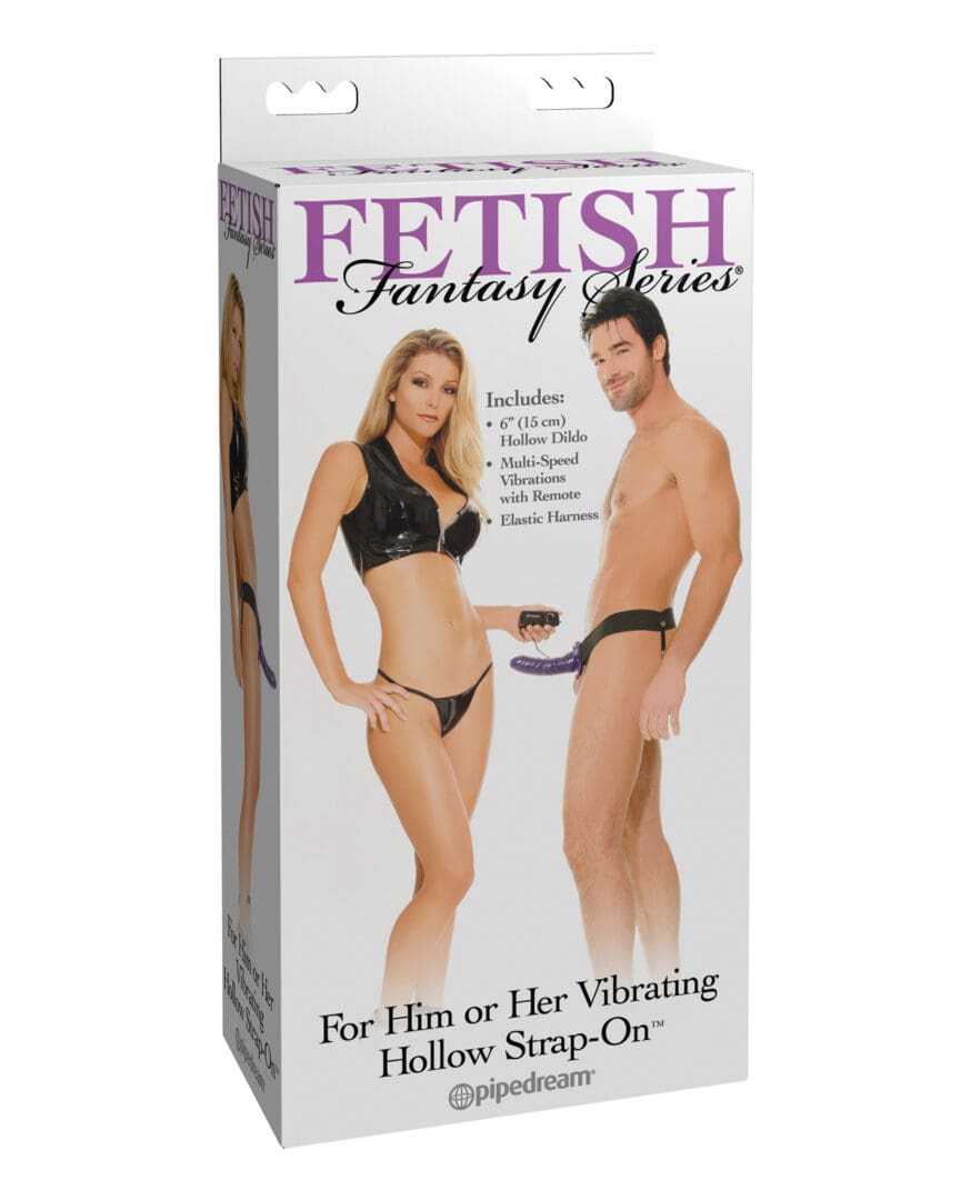Fetish Fantasy Series for Him or Her Vibrating Hollow Strap-On - Purple