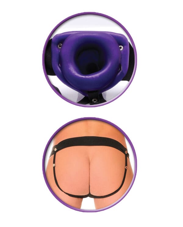 Fetish Fantasy Series for Him or Her Vibrating Hollow Strap-On - Purple - Image 4