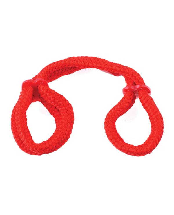Fetish Fantasy Series Silk Rope Love Cuffs - Red - Image 2