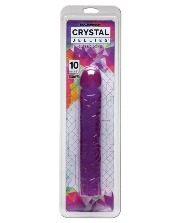 Crystal Jellies 10" Classic Dildo - Purple