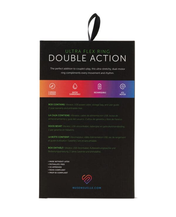 Nu Sensuelle Double Action Cockring 2x7 Function - Black - Image 5