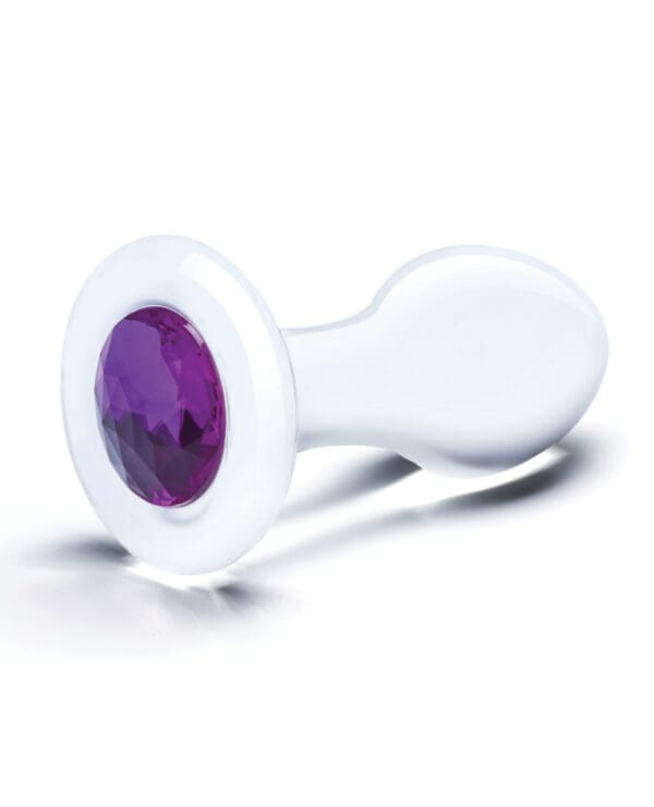 Glas 3.5" Bling Bling Glass Butt Plug - Clear - Image 3