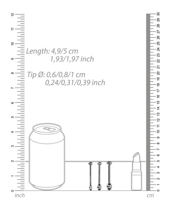 Shots Ouch Urethral Sounding Metal Plug Set - 49/50mm - Image 3