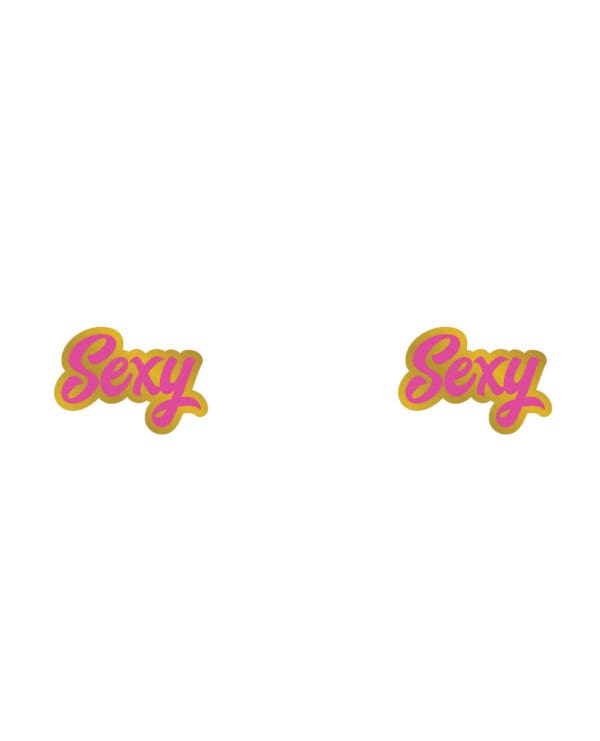 Wood Rocket Porn Sexy Earrings - Pink/Gold - Image 2
