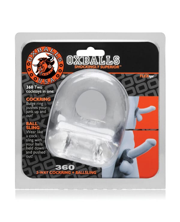Oxballs 360 Cock Ring & Ballsling - Clear - Image 4