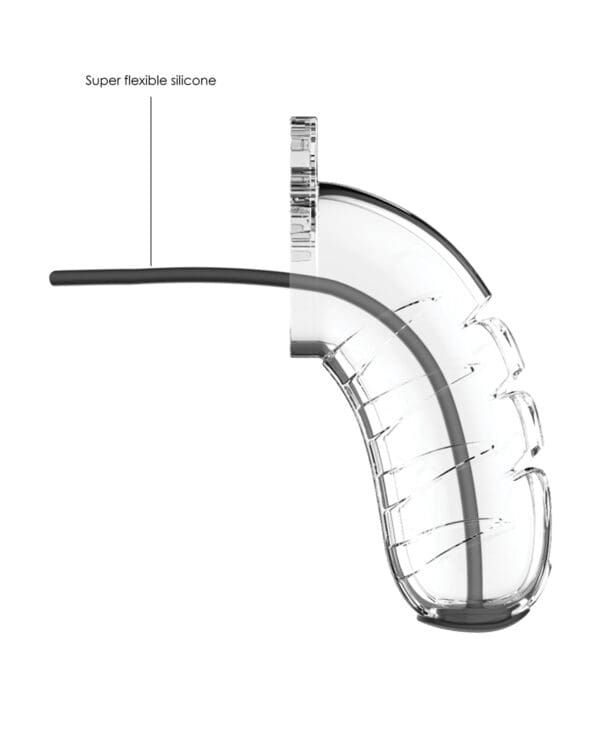 Shots Man Cage 4.5" w/Silicone Urethral Sounding - Clear - Image 2