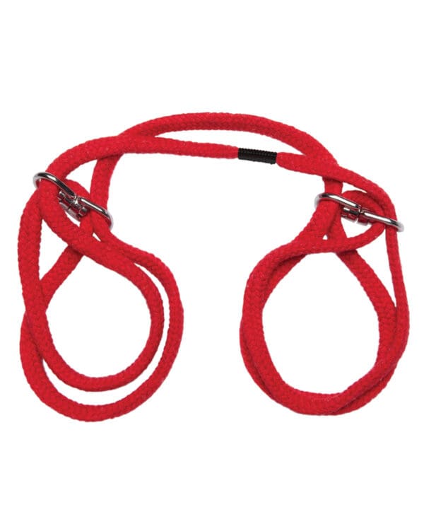 Japanese Style Bondage Wrist or Ankle Cotton Rope - Red - Image 2