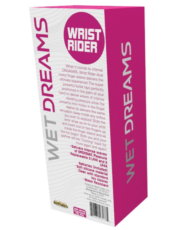 Wet Dreams Wrist Rider Finger Play Sleeve w/ Wrist Strap - Hot Pink - Image 2