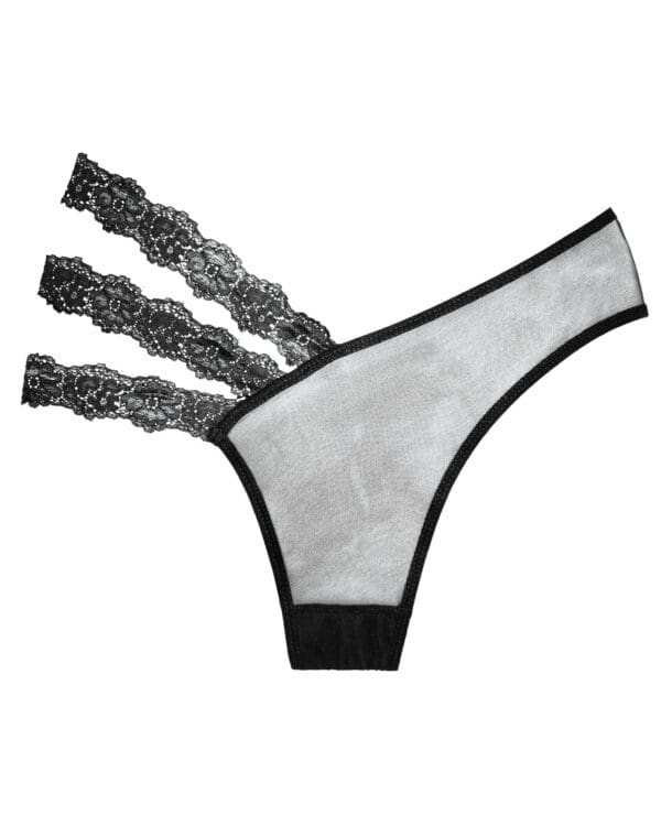 Adore Sheer & Lace Wild Orchid Panty Black O/S - Image 3