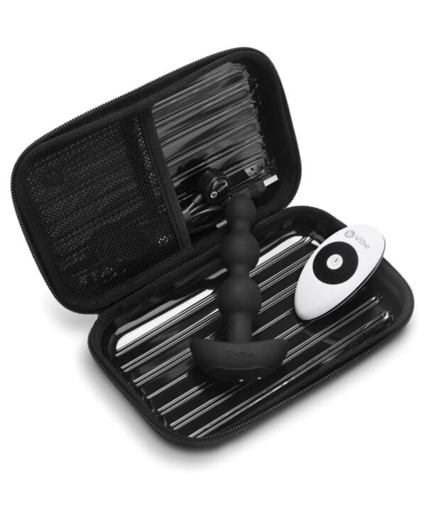b-Vibe Remote Triplet Anal Beads - Black - Image 4