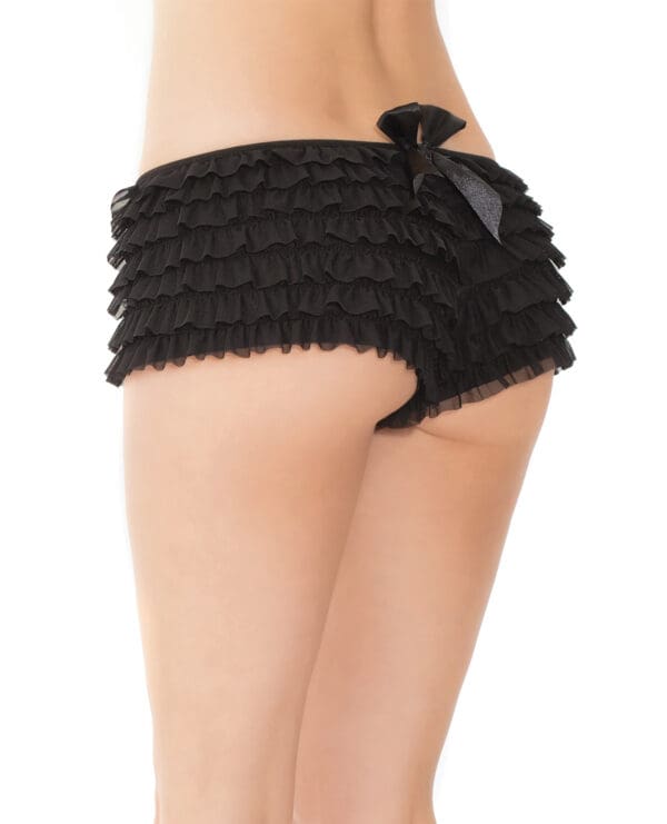 Ruffle Shorts w/Back Bow Detail Black OS/XL - Image 2