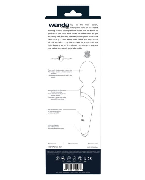 VeDO Wanda Rechargeable Wand - Just Black - Image 2