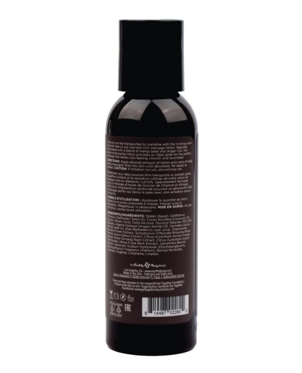 Earthly Body Hemp Seed Massage Lotion - 2 oz Lavender - Image 2