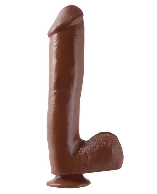 Basix Rubber Works 10" Dong w/Suction Cup - Brown - Image 2