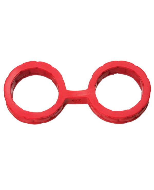Japanese Bondage Silicone Cuffs Large - Red - Image 2