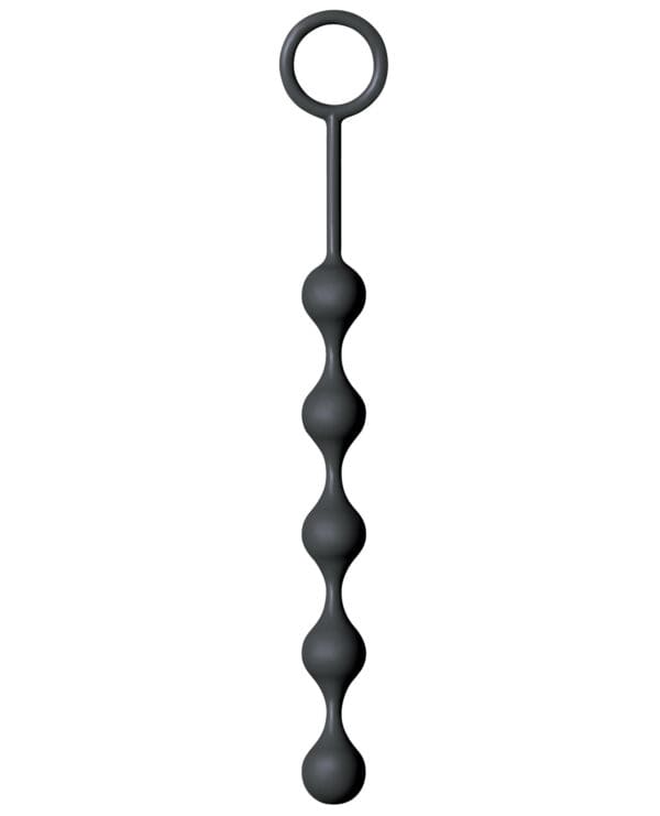 The 9's S Drops Silicone Anal Beads - Black - Image 2