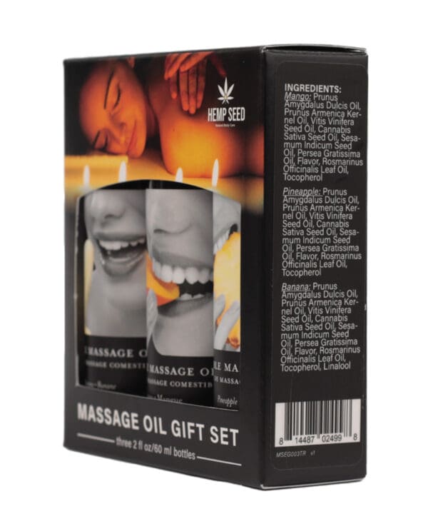 Earthly Body Edible Massage Oil Gift Set - 2 oz Banana, Mango & Pineapple - Image 2