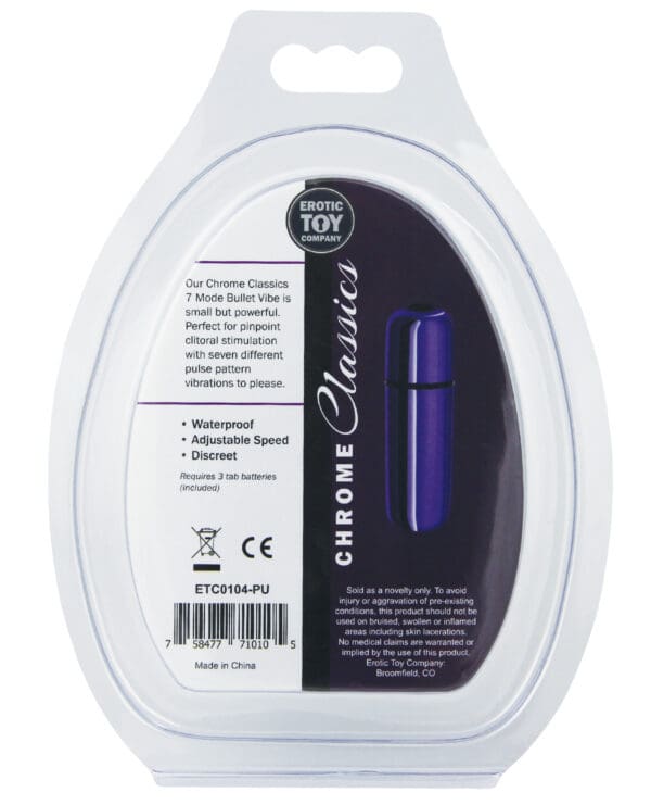 Erotic Toy Company Chrome Classics Bullet 7 Speed - Purple - Image 3