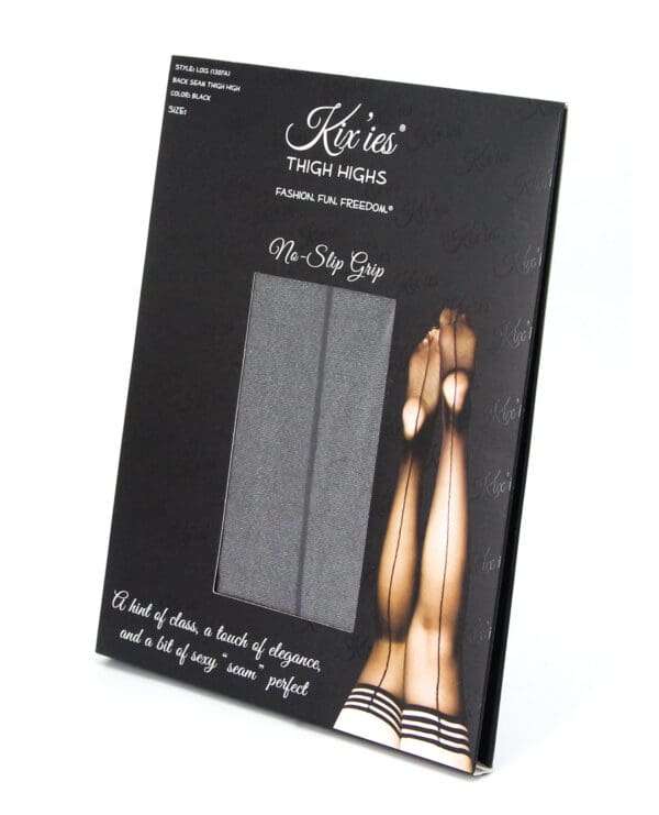 Kix'ies Lois Thigh High w/Black Seam Black C - Image 2