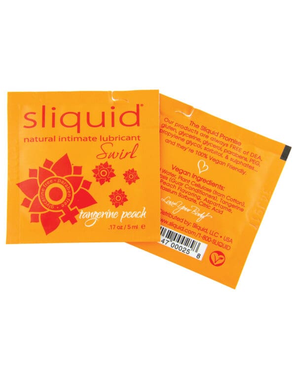 Sliquid Naturals Swirl Lubricant Pillow - .17 oz Peach - Image 2
