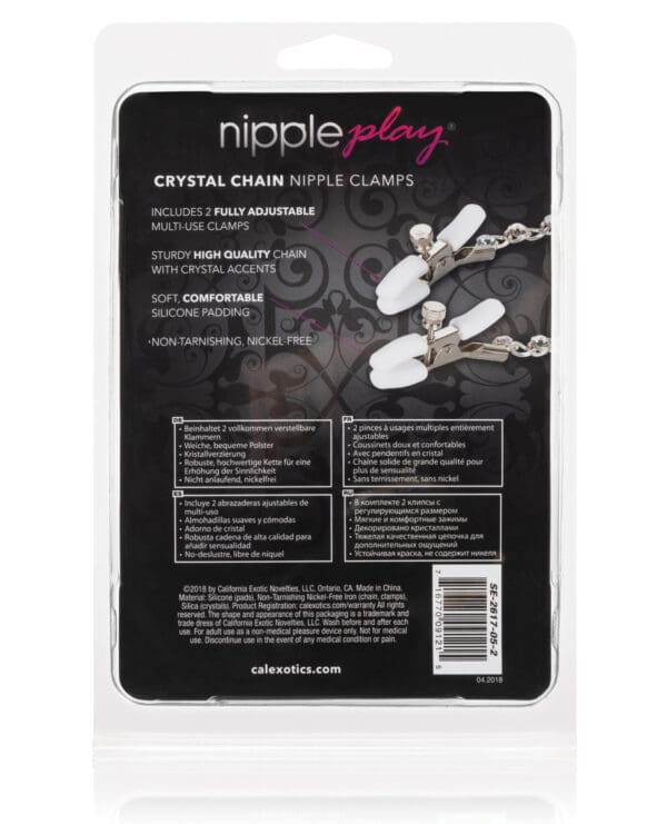 Nipple Play Crystal Nipple Clamps - Clear - Image 2