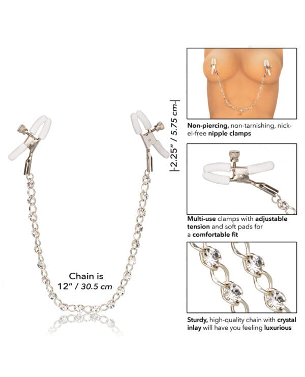 Nipple Play Crystal Nipple Clamps - Clear - Image 5