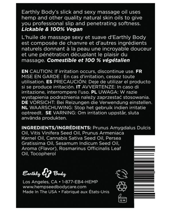 Earthly Body Edible Massage Oil - 2 oz Pineapple - Image 2