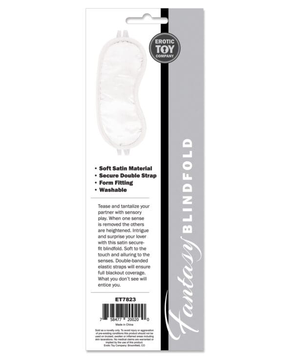 Erotic Toy Company Satin Fantasy Blindfold - White - Image 3