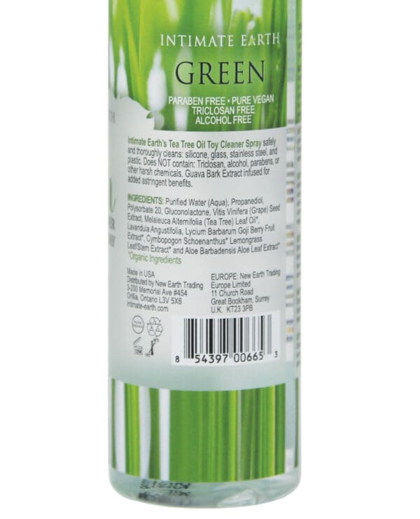 Intimate Earth Toy Cleaner Spray - 4.2 oz Green Tea Tree Oil - Image 2