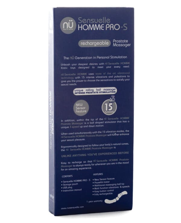 Nu Sensuelle Homme Pro S Prostate Massager - Navy Blue - Image 2