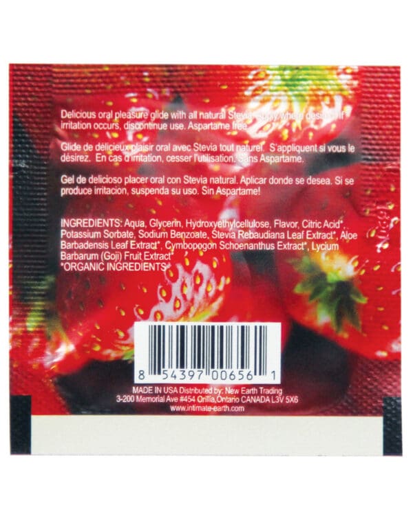 Intimate Earth Lubricant Foil - 3 ml Fresh Strawberries - Image 2