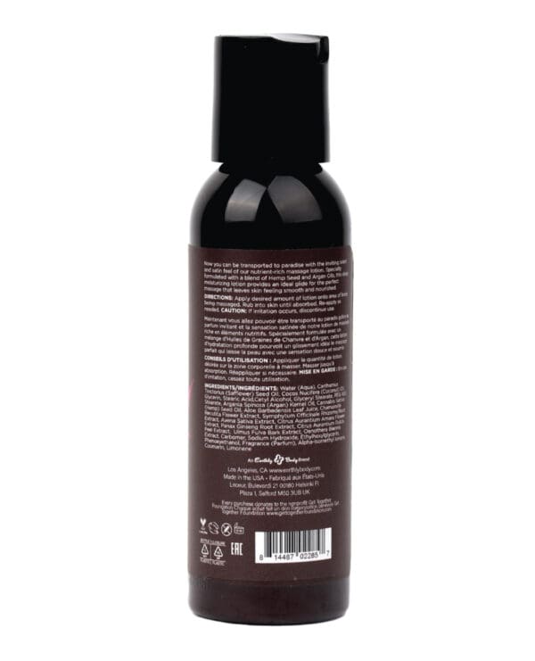 Earthly Body Hemp Seed Massage Lotion - 2 oz Skinny Dip - Image 2