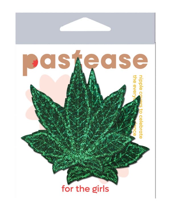 Pastease Premium Glitter Marijuana Leafs - Green O/S