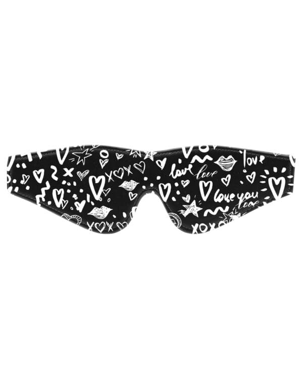 Shots Ouch Love Street Art Fashion Printed Eye Mask - Black - Image 2