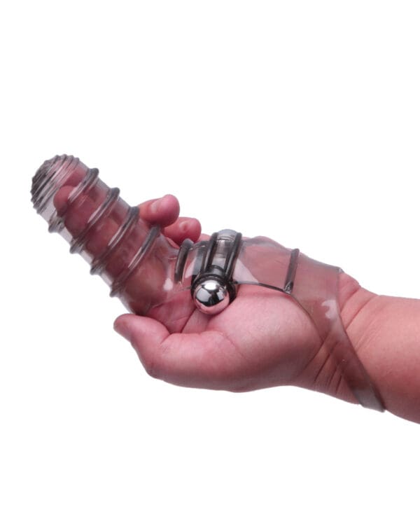 The 9's Vibrofinger Ribbed Finger Massager - Grey - Image 2