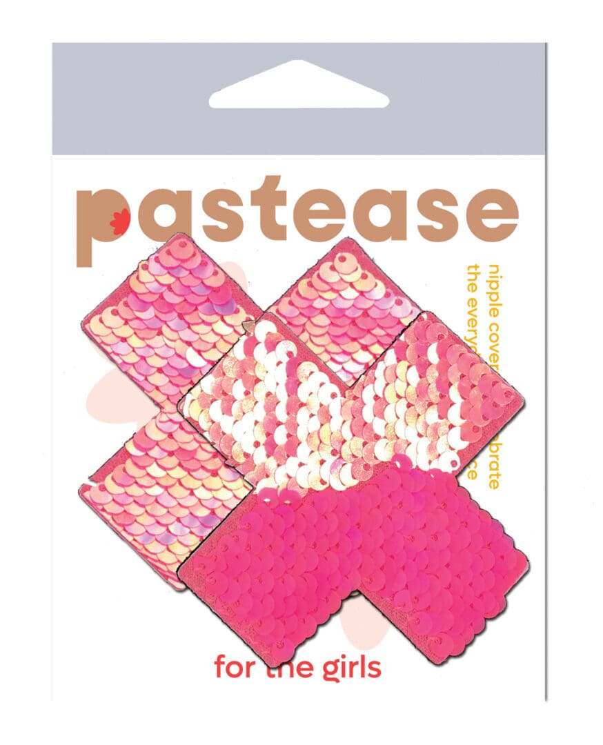 Pastease Premium Color Changing Flip Sequins Cross - Pink O/S