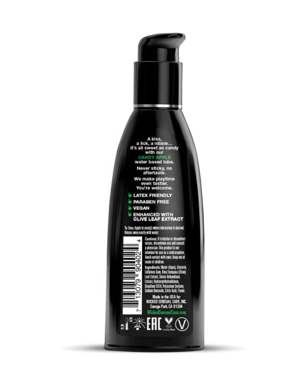 Wicked Sensual Care Aqua Water Based Lubricant - 2 oz Candy Apple - Image 2