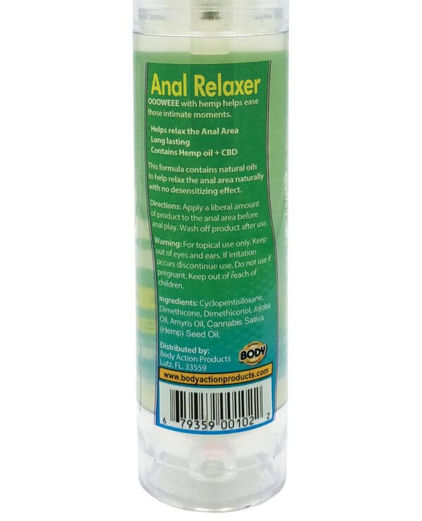 Ooowee Anal Relaxing Lubricant w/Hemp Seed Oil - 1.7 oz - Image 2