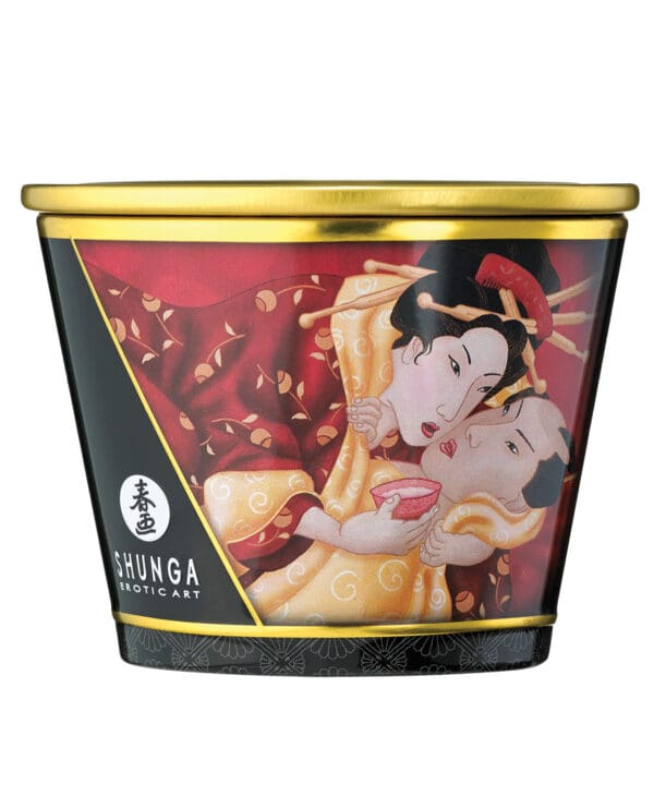 Shunga Massage Candle Romance - 5.7 oz Strawberry Wine - Image 3