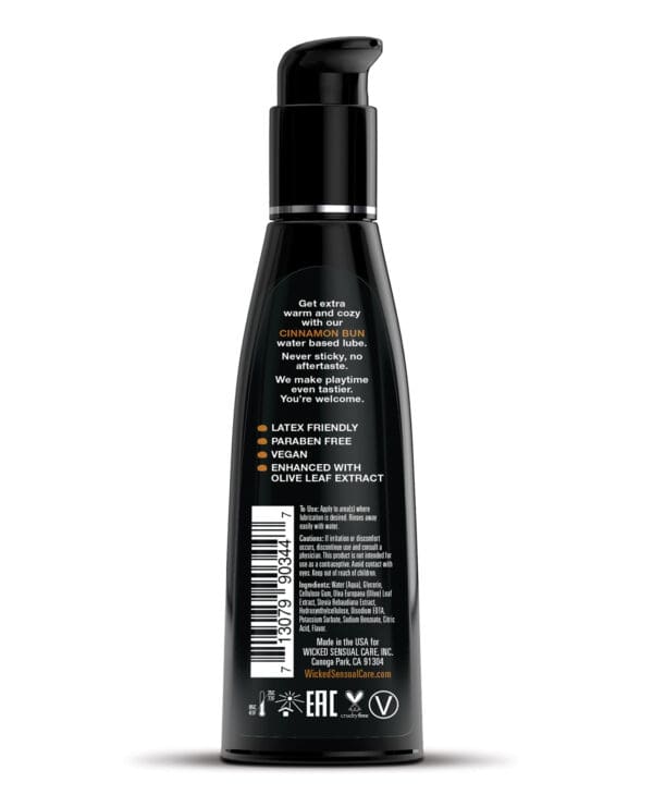 Wicked Sensual Care Aqua Water Based Lubricant - 4 oz Cinnamon Bun - Image 2