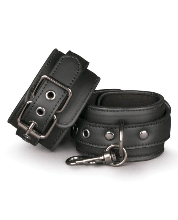 Easy Toys Faux Leather Handcuffs - Black - Image 3