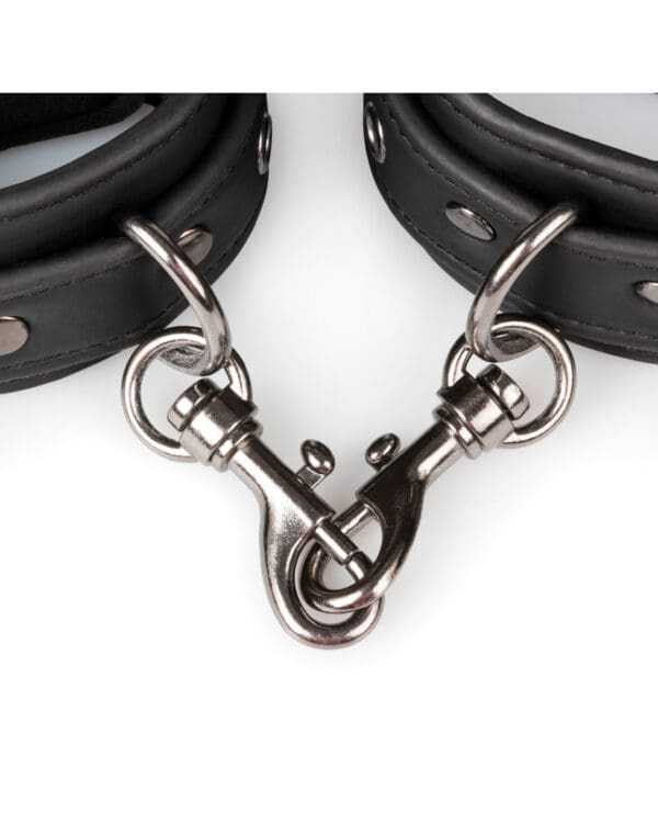 Easy Toys Faux Leather Handcuffs - Black - Image 5